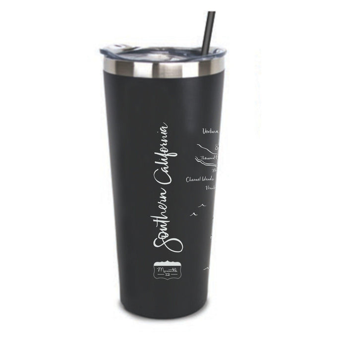 Stainless Steel Tumbler Bay Area Calligraphy Map