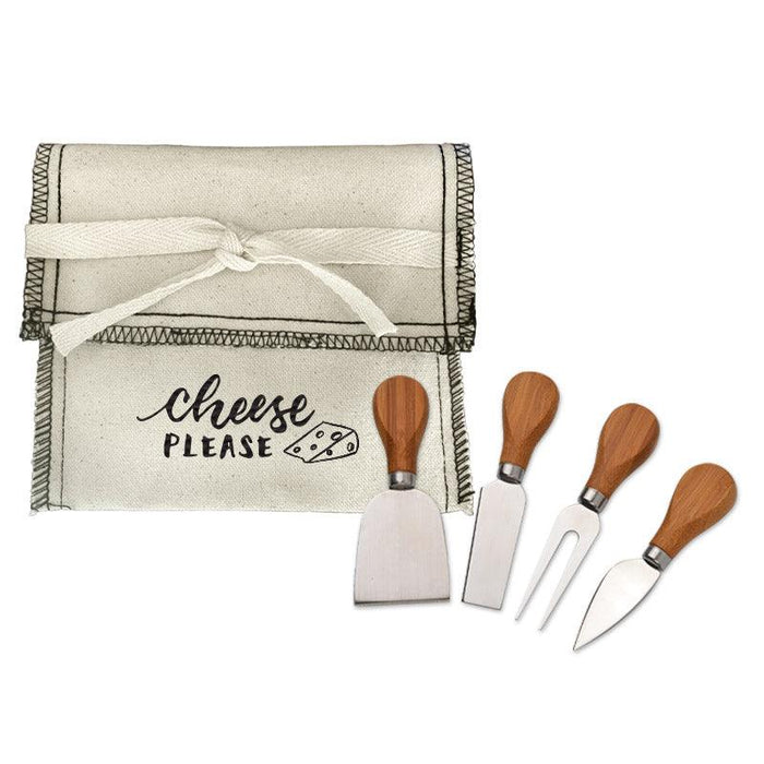 4 Piece Cheese Knife Set in Canvas Bag